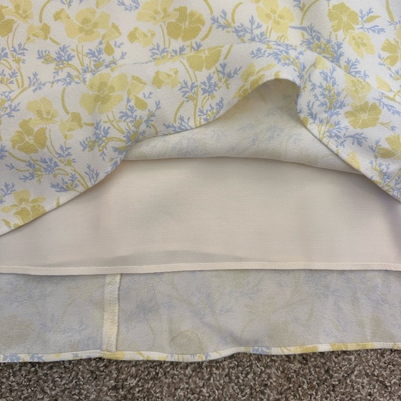 Sunday Best Aritzia Mini Dress Yellow Ditzy Floral Women’s S Milkmaid Coquette - Picture 8 of 13